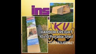 Harbor Freight 10x10 Portable Shed BuildReview with Floor Build [upl. by Gehman661]