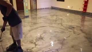 Creative Metallic Epoxy Installation  Metallic Epoxy Floor [upl. by Yclek]