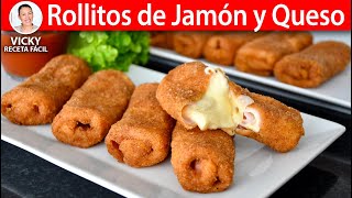 ROLLITOS DE JAMÓN Y QUESO  Vicky Receta Facil [upl. by Breh]