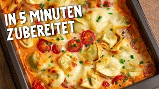 TORTELLINI AUFLAUF einfacher amp leckerer geht’s nicht vegetarisches Rezept [upl. by Cilegna914]