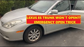 Lexus ES Trunk Wont Open  Emergency Open Trick [upl. by Eneja]