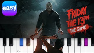 FRIDAY THE 13TH  Halloween Theme Song EASY PIANO TUTORIAL [upl. by Apurk871]