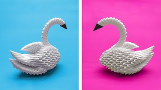 How to make a 3D origami Beginners Swan [upl. by Keryt]