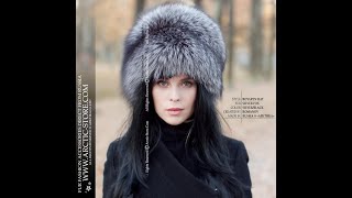 Luxury fur hat  Silver fox fur [upl. by Rubel]