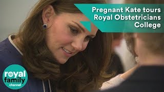 Pregnant Kate tours Royal Obstetricians College [upl. by Brita665]