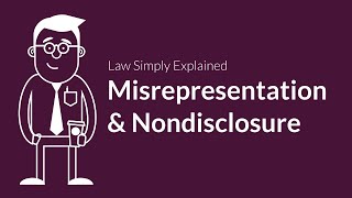 Misrepresentation and Nondisclosure  Contracts  Defenses amp Excuses [upl. by Nitz72]