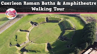 CAERLEON ROMAN BATHS amp AMPHITHEATRE WALES  Walking Tour  Pinned on Places [upl. by Aneele]