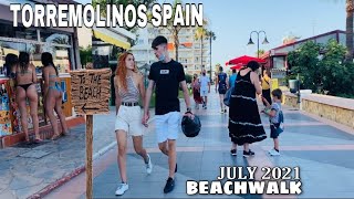 TORREMOLINOS BEACH PROMENADE RELAXING WALK TOUR IN JULY 2021 Málaga Costa Del Sol🌞 Spain 4K [upl. by Lacsap]