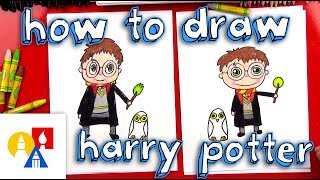 How To Draw A Cartoon Harry Potter And Hedwig [upl. by Clarhe]