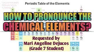 HOW TO PRONOUNCE THE 118 ELEMENTS IN PERIODIC TABLE  Teacher Maureen [upl. by Bamberger]