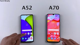 SAMSUNG A52 vs A70 Speed Test [upl. by Uohk]