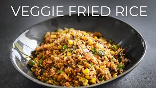 Vegetable Fried Rice Recipe  EASY Vegetarian Chinese dinner idea [upl. by Aerdnahs82]