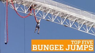 TOP FIVE BUNGEE JUMPS  PEOPLE ARE AWESOME [upl. by Adnauqal118]