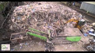 Mobile Shredder shredding MSW waste EMS Waste Recycle [upl. by Magdaia307]