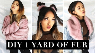 DIYs From 1 Yd of Faux Fur  Fur Coat Clutch Stole Fox Tail Hair Ties  DIY  Nava Rose [upl. by Cornelius]