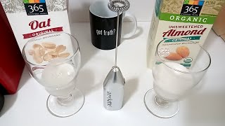 Oat Milk vs Almond Milk part 2 Frothing Test [upl. by Annaihs]