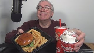 ASMR Eating a Friendlys Hamburger Fries Ice Tea Ice Cream Sundae [upl. by Ja]