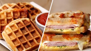 How To Make Savory Waffles 5 Ways • Tasty Recipes [upl. by Aitsirhc]