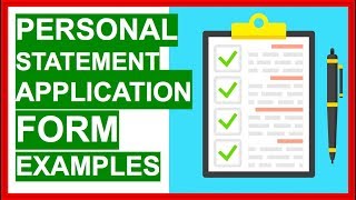 PERSONAL STATEMENT Application Form EXAMPLES How To Write A Personal Statement [upl. by Farr802]