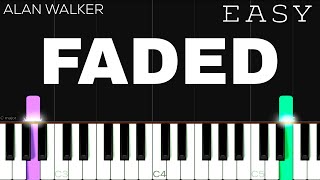 Alan Walker  Faded  EASY Piano Tutorial [upl. by Woodward]