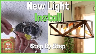 How To Install a Hanging Light Fixture  Dining Room Light Fixture [upl. by Asiuqram]