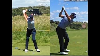 Justin Thomas golf swing  Long Iron faceon amp downtheline July 2017 [upl. by Margaux560]