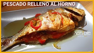 PESCADO RELLENO AL HORNO  Prepara el Pescado Empapelado más fácil y exquisito [upl. by Akeenahs]