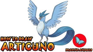 How To Draw Articuno Pokemon  Drawing Animals [upl. by Ahern]