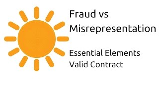 Fraud vs Misrepresentation  Other Essential Elements of a Valid Contract  CA CPT  CS amp CMA [upl. by Gal]