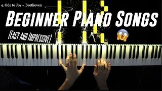 Top 5 BEAUTIFUL Beginner Piano Songs Easy [upl. by Joses]