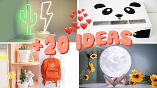 20 IDEAS para DECORAR tu cuarto AESTHETIC 🌙 ¡Transforma tu habitación ❤️ [upl. by Jakob]