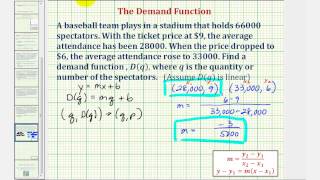 Ex Determine a Linear Demand Function [upl. by Noloc]