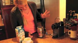 Nespresso Aeroccino Plus Frother Review Frothing Almond Milk [upl. by Alel]